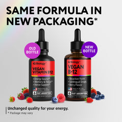IQ Biology Berry flavored B12 drops for easy daily supplementation.