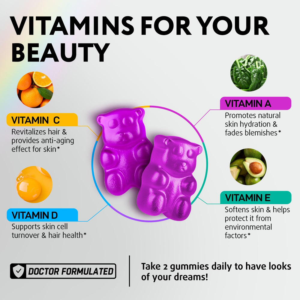 IQ Biology Biotin Gummies nutrition panel emphasizes collagen, keratin, and minerals.