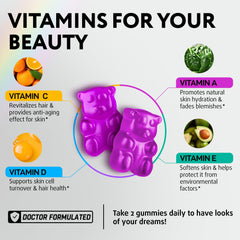 IQ Biology Biotin Gummies nutrition panel emphasizes collagen, keratin, and minerals.