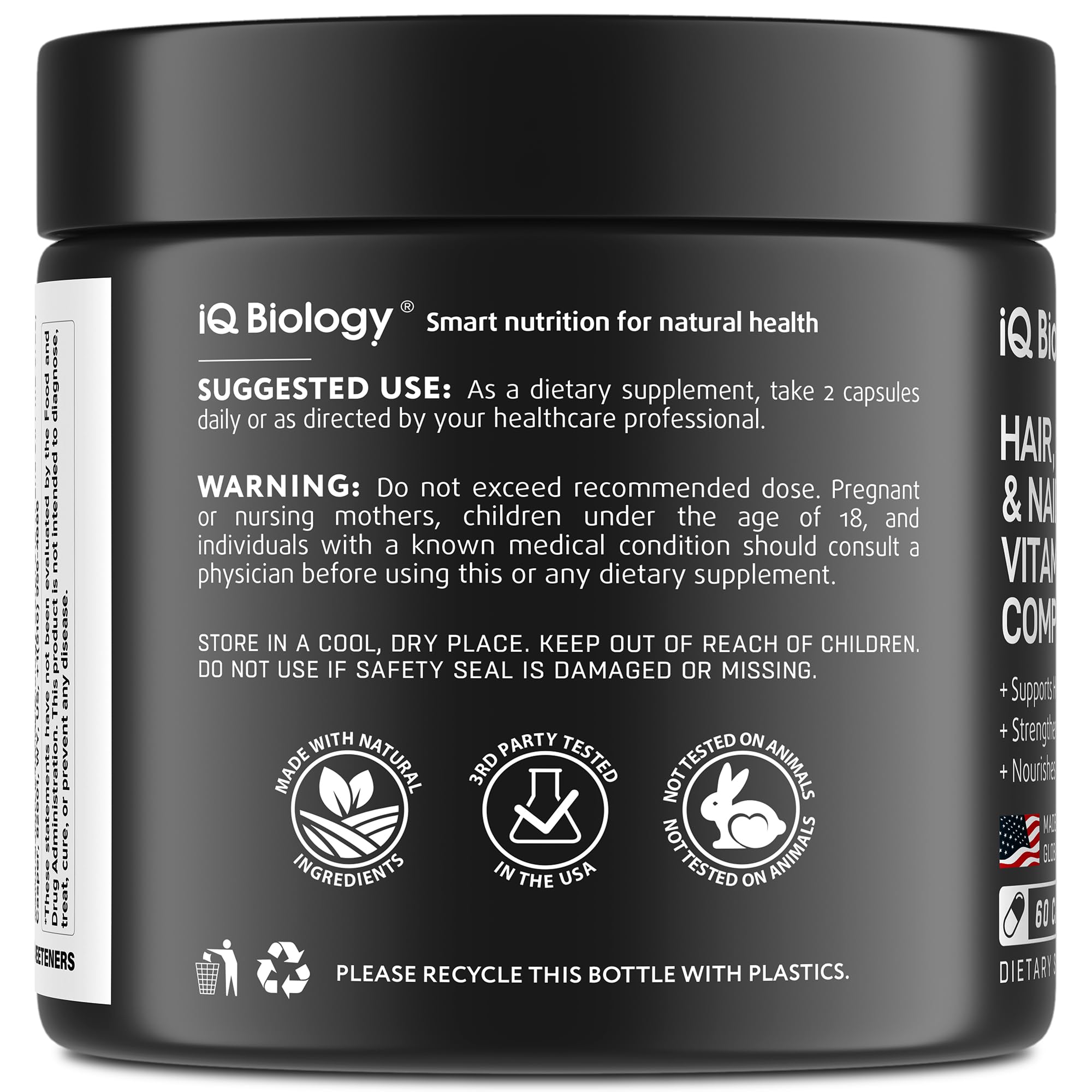 IQ BIOLOGY packaging on shelf ready for daily use.