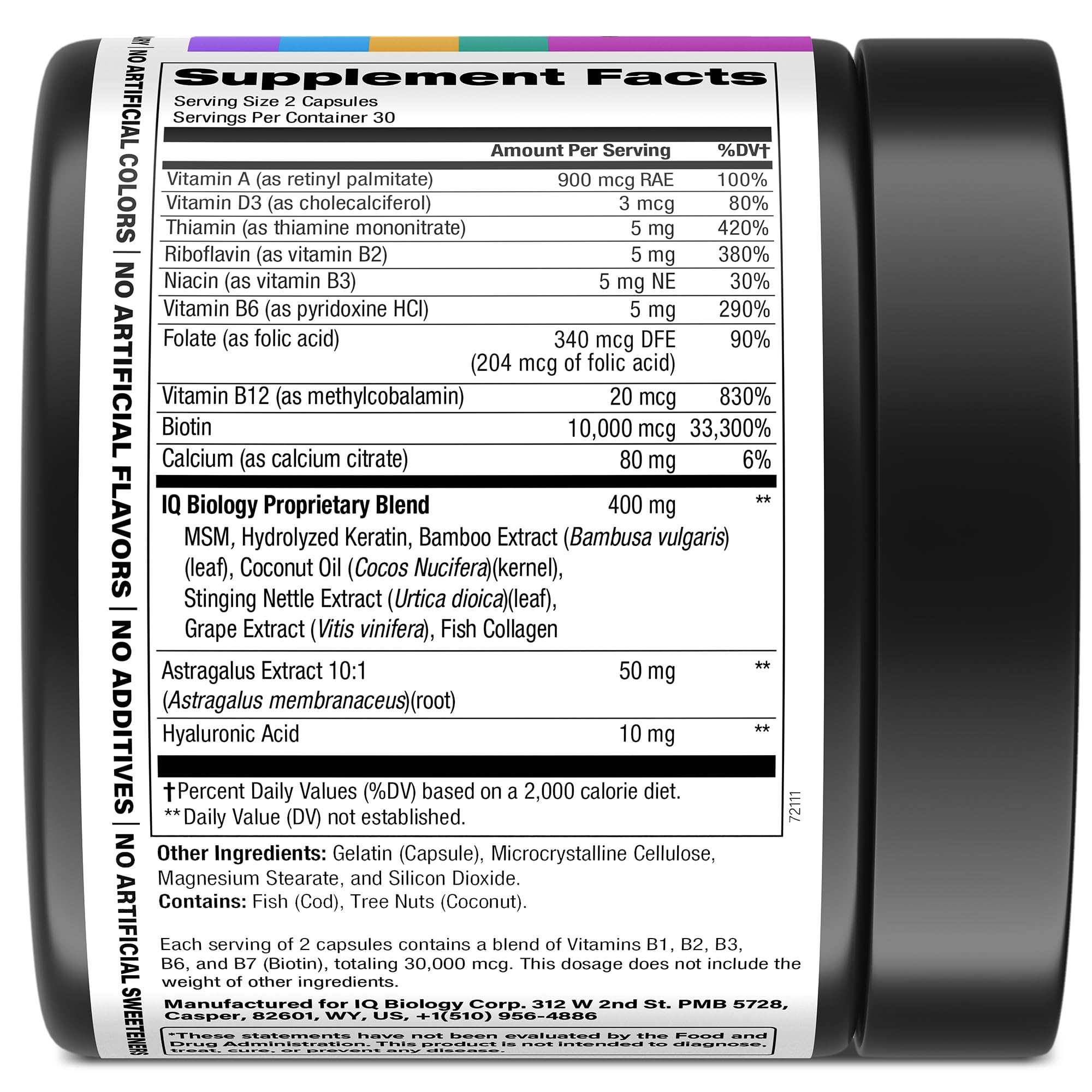 IQ BIOLOGY hair growth capsules showing potential fullness.