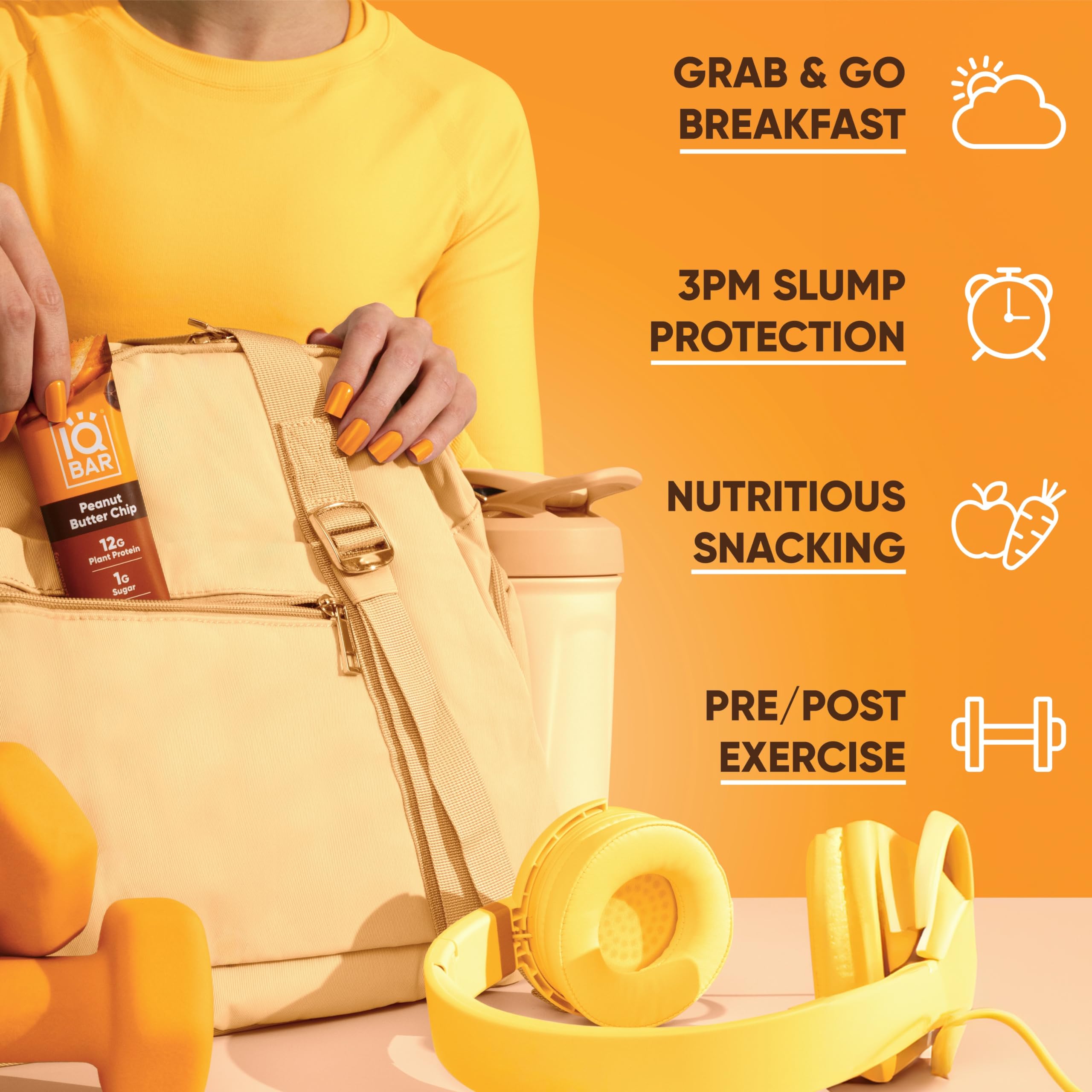 IQBAR ingredients list highlighting plant protein and MCTs