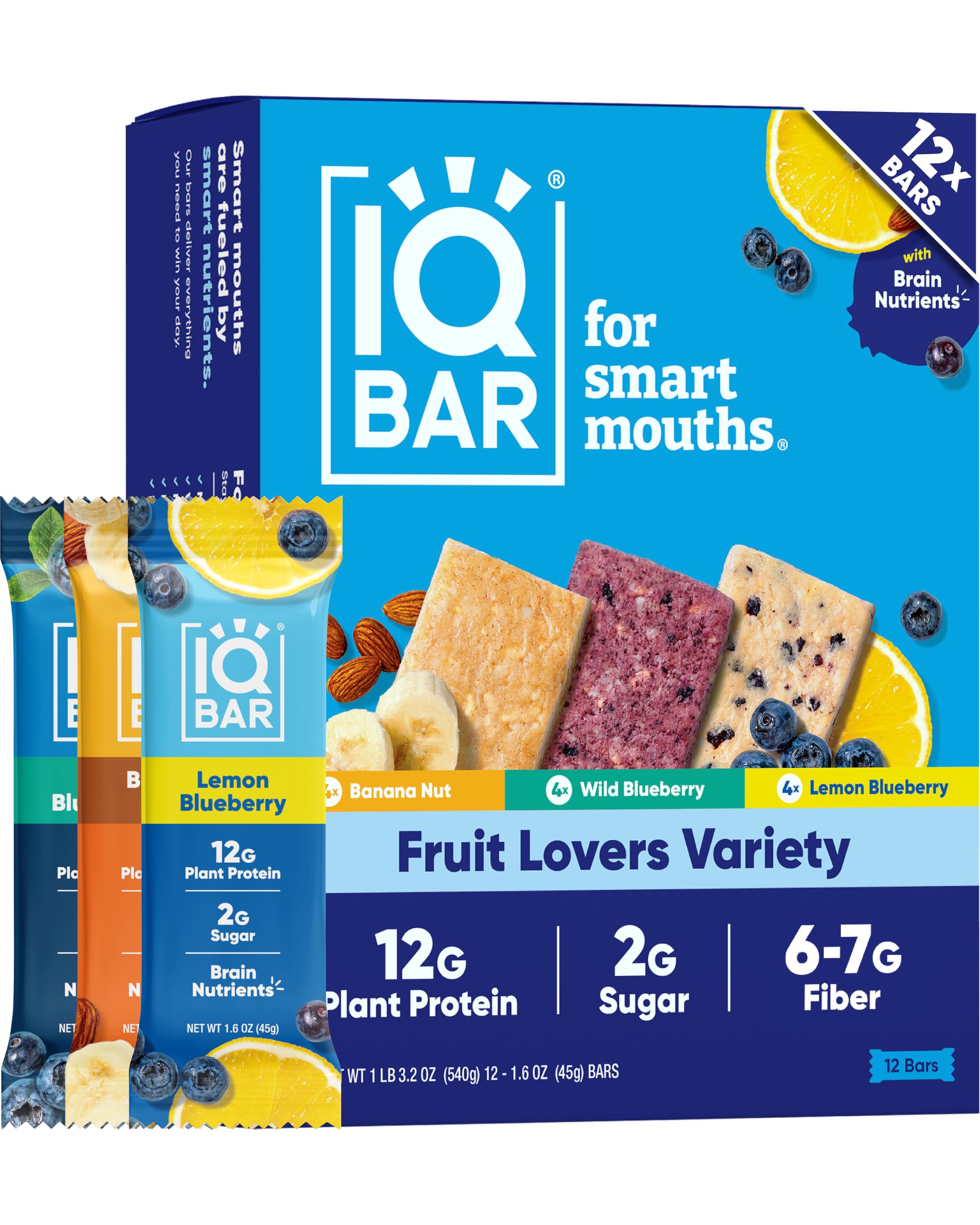 IQBAR Fruit Lovers 12-count box front for keto and vegan snacking