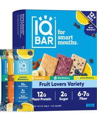 IQBAR Fruit Lovers 12-count box front for keto and vegan snacking
