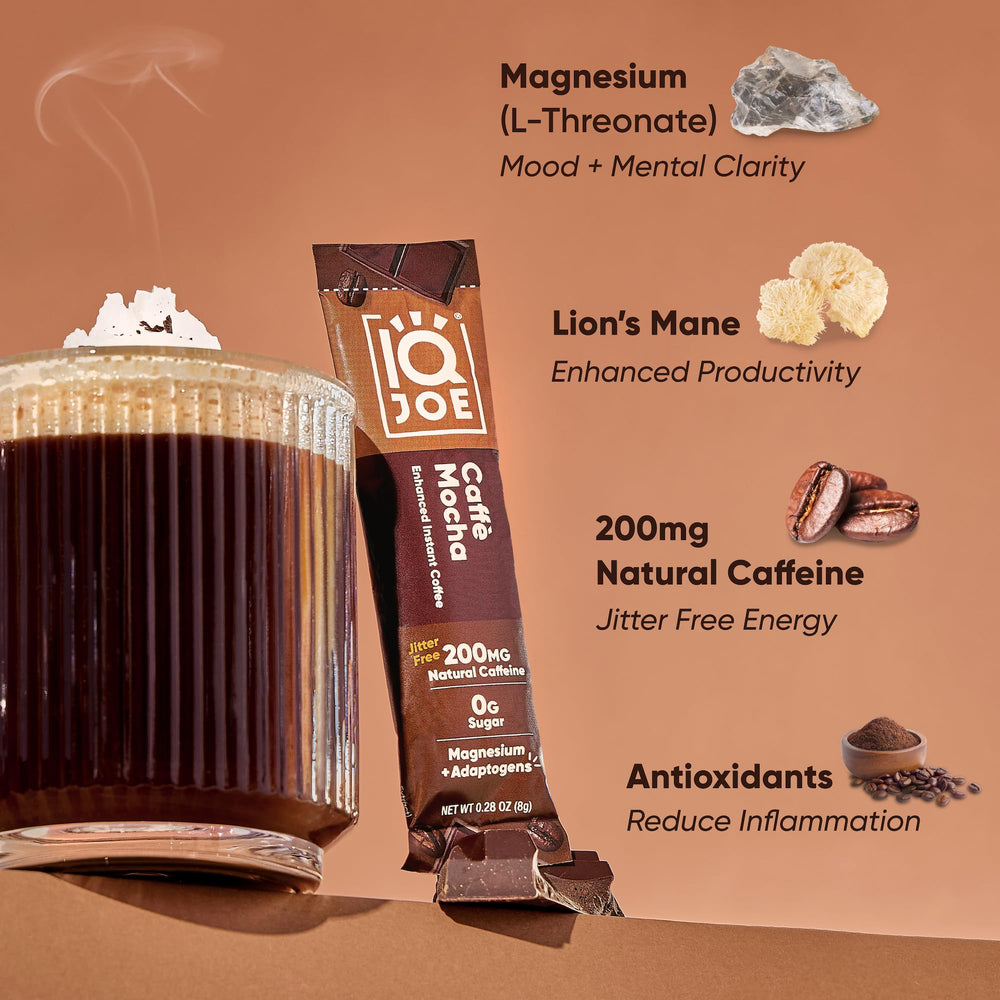 IQBAR IQJOE hot coffee mug with steam for warmth and energy