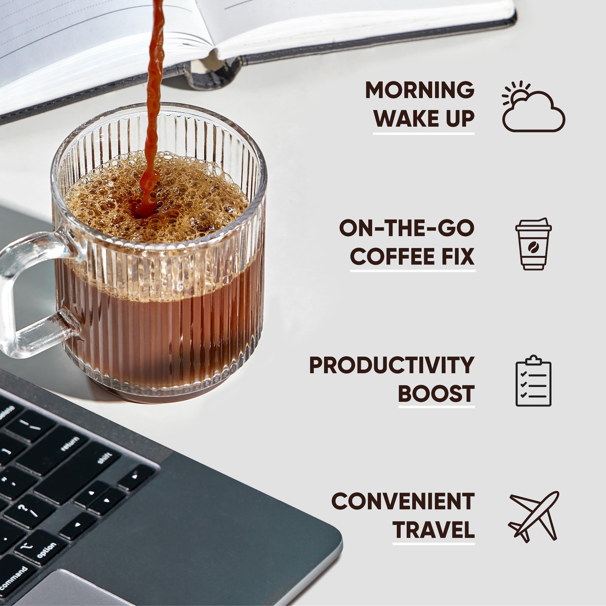 IQBAR IQJOE iced coffee glass refreshing and flavorful