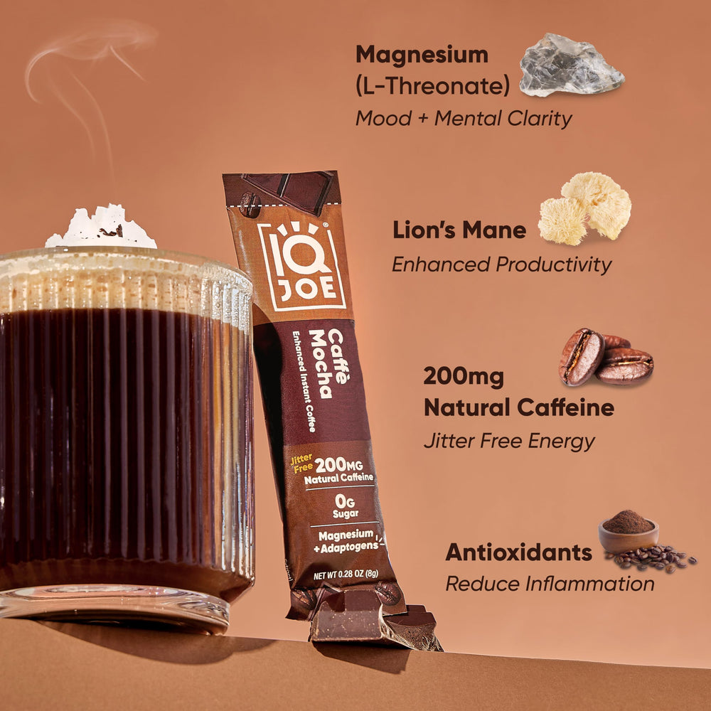 IQBAR IQJOE Caffè Mocha flavor supports focus and mood