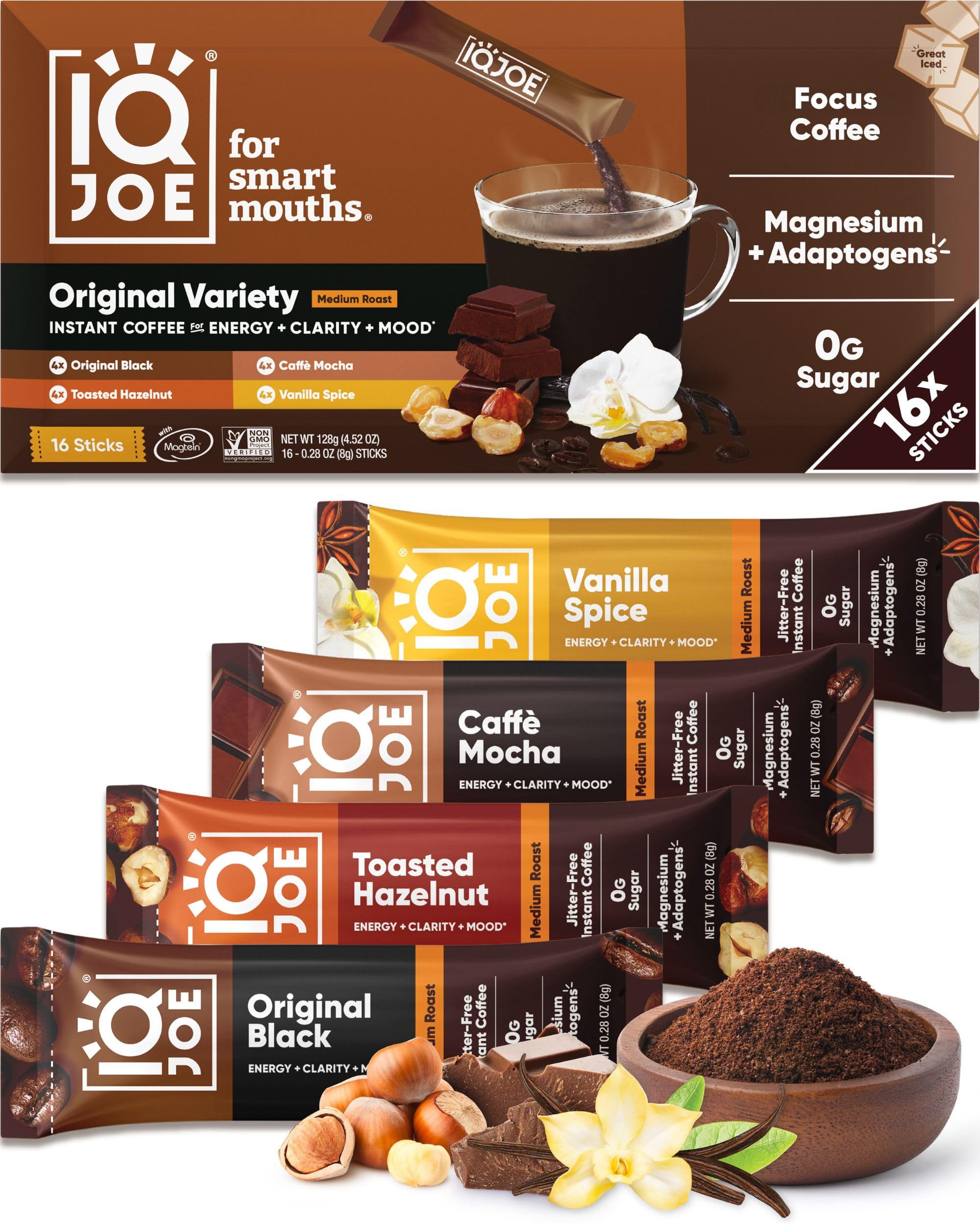 IQBAR IQJOE mushroom coffee packet for focused mornings with Lion's Mane
