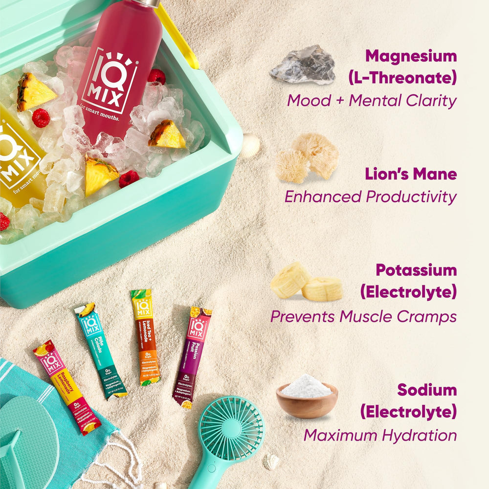 IQMIX Blueberry Pomegranate flavor packet for clean hydration