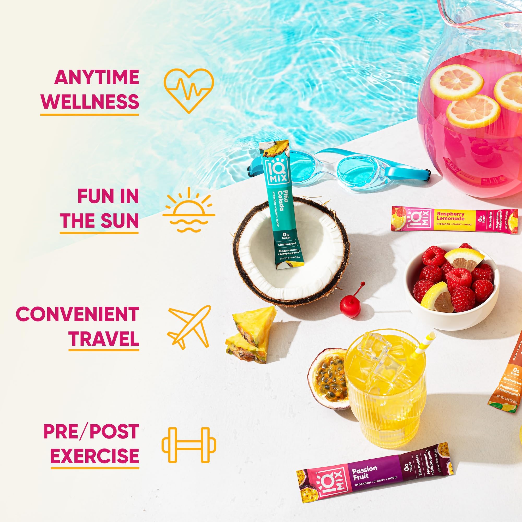 IQMIX Lemon Lime flavor packet for refreshing hydration