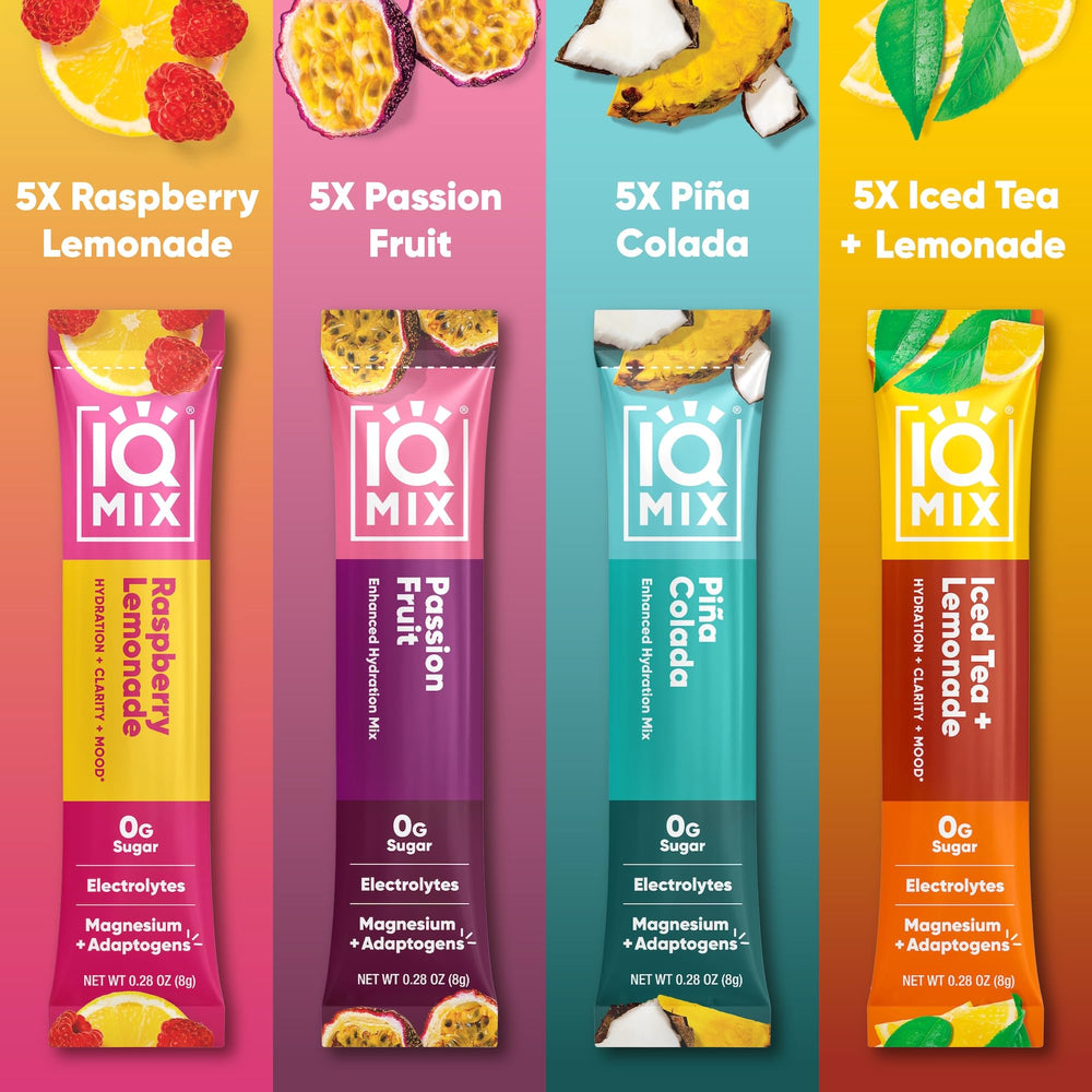 IQMIX Raspberry Lemonade flavor packet supports sugar-free refreshment