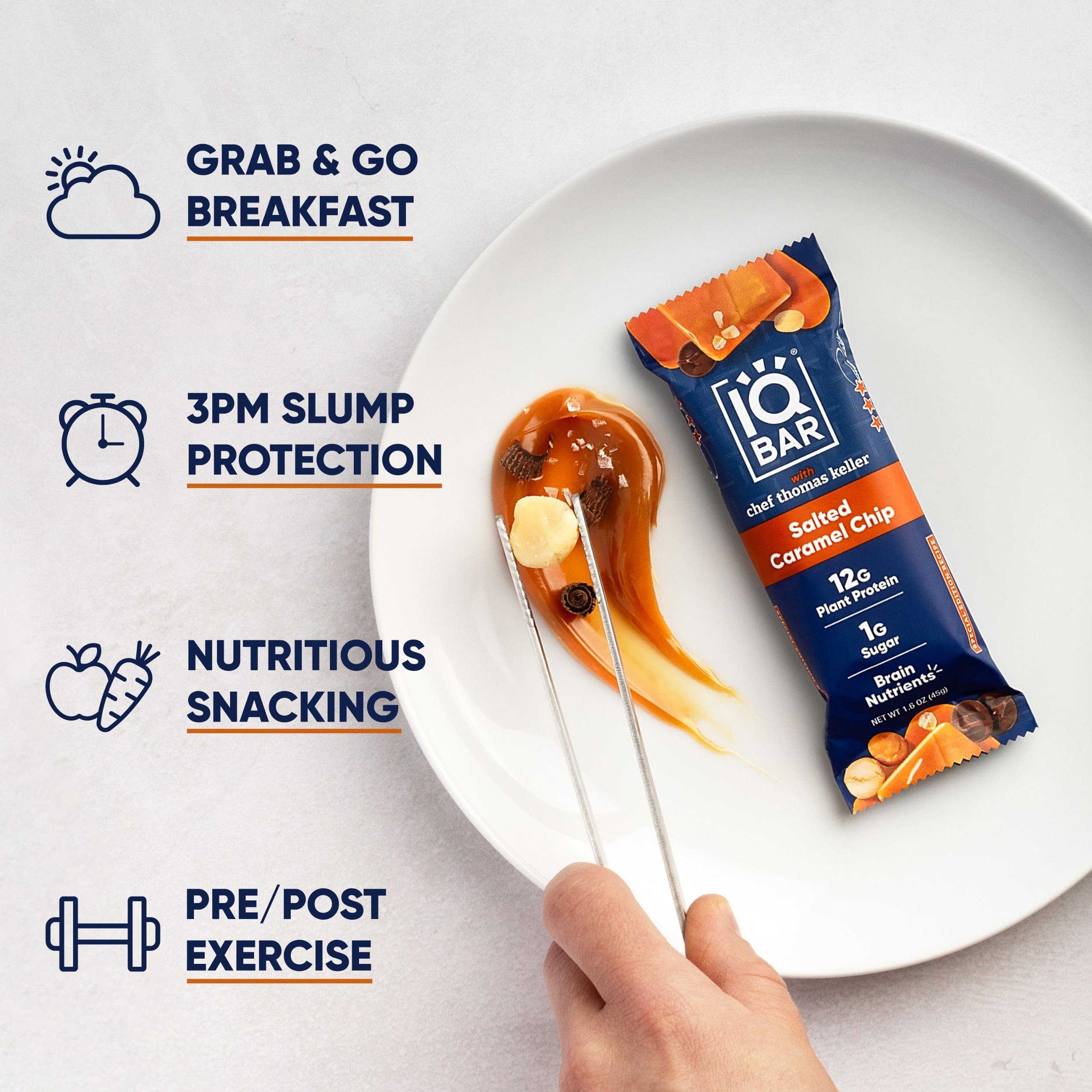 IQBAR Salted Caramel Chip on shelf signals availability and appeal for diet-conscious shoppers