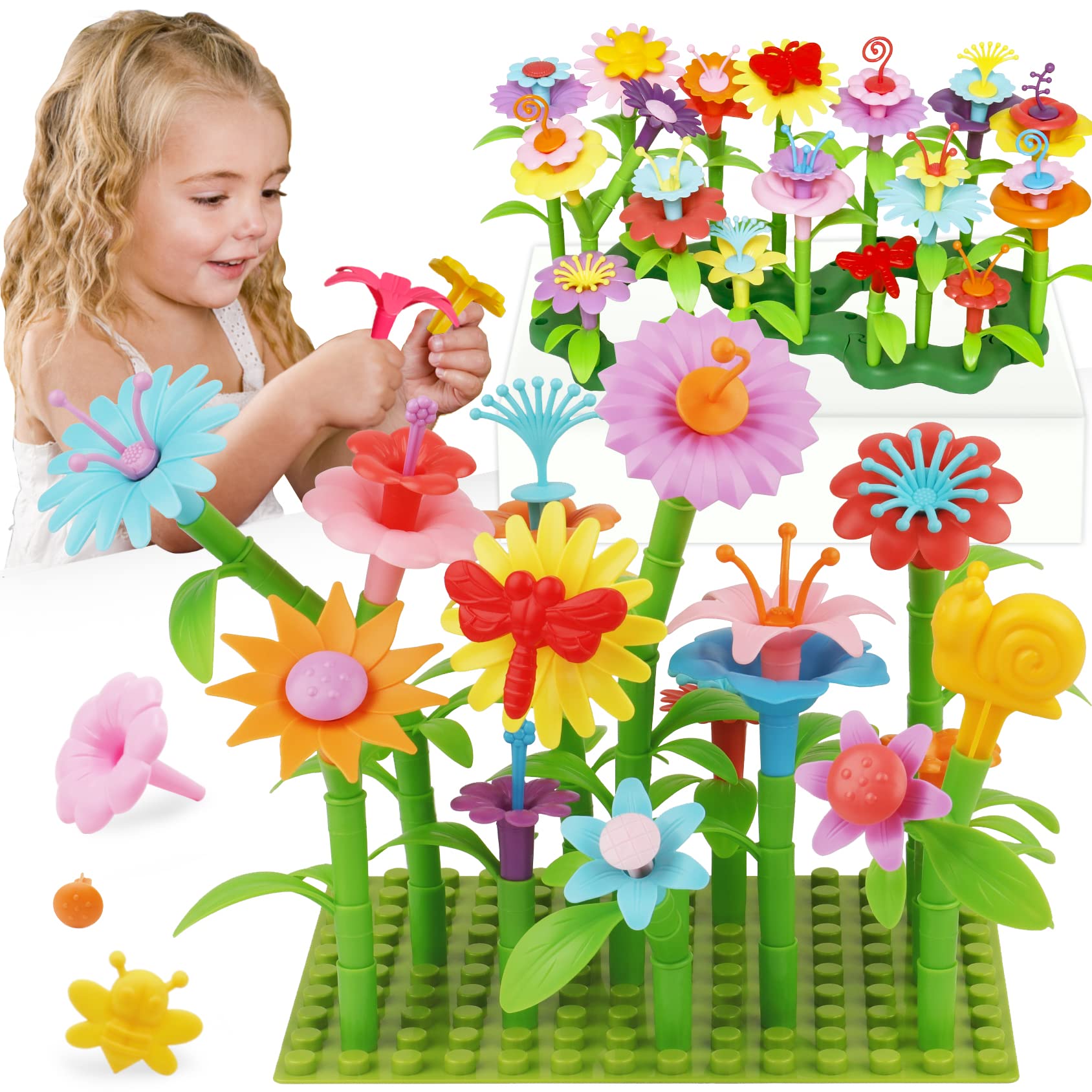 IQKidz Flower Garden Building Toy with petal pieces sparks imaginative play.