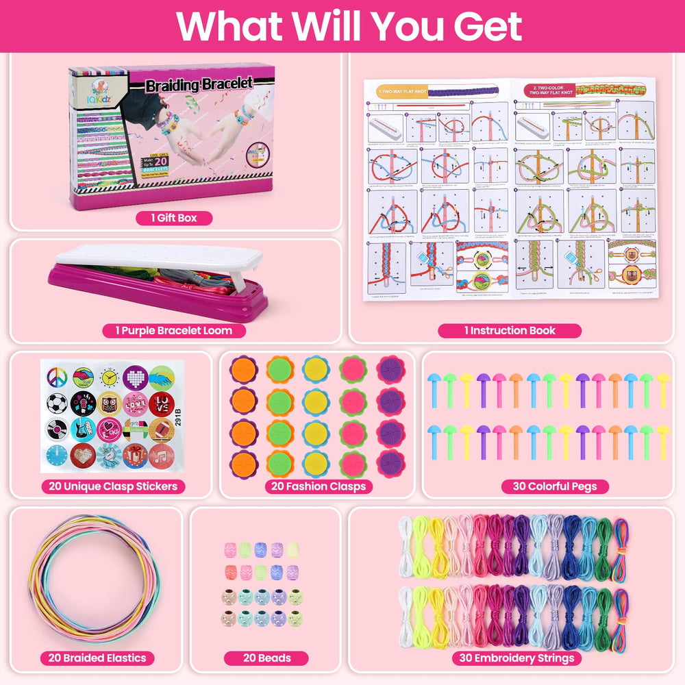 IQKidz instruction card guides beginners through bracelet making