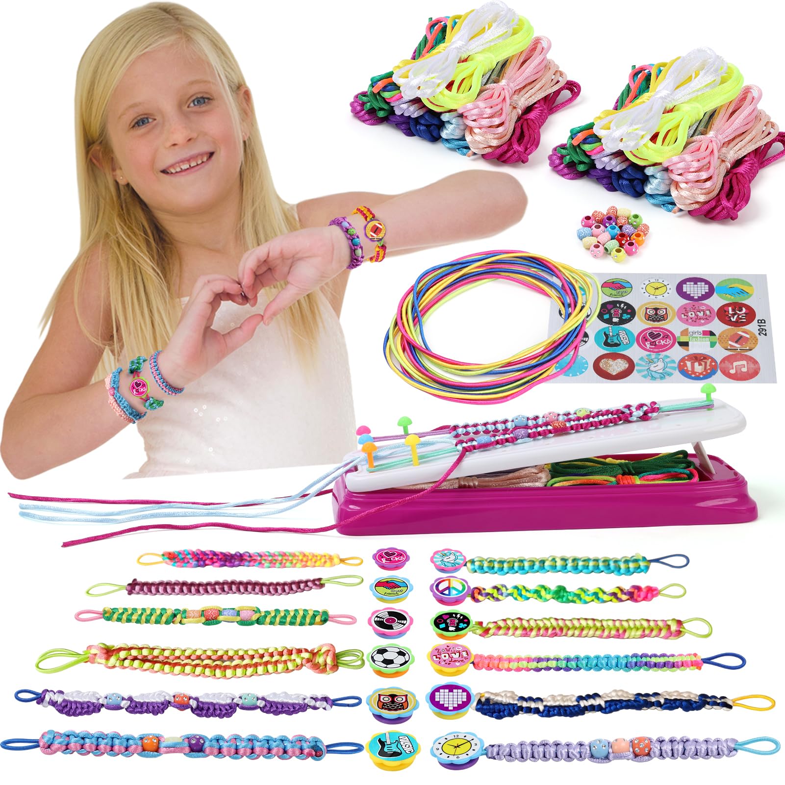 IQKidz friendship bracelet kit with purple loom for easy weaving
