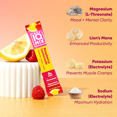 IQMIX Lion's Mane close-up highlighting focus support ingredients