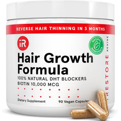 irestore hair growth supplement bottle with 90 capsules for daily hair health.