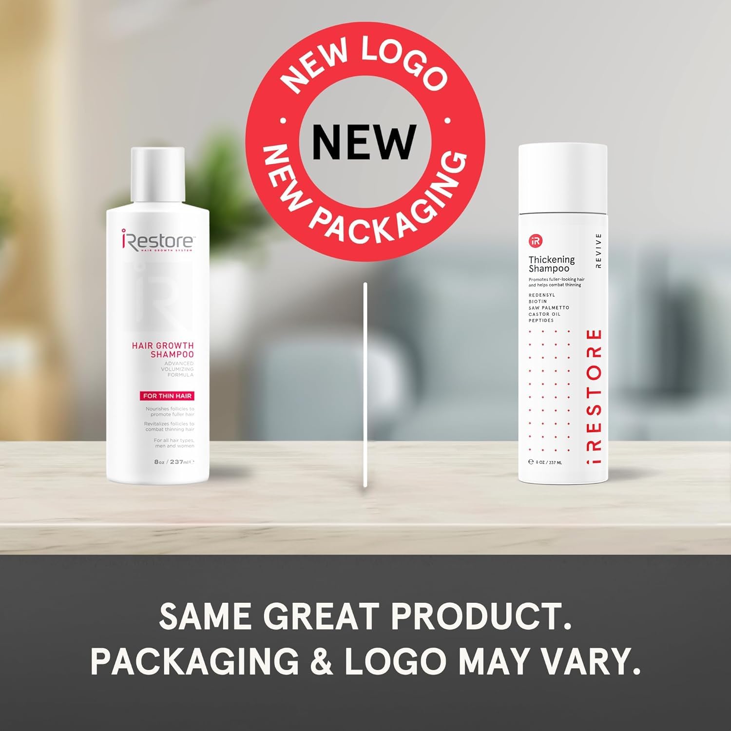 irestore detailed packshot emphasizing biotin-rich formula and sleek packaging