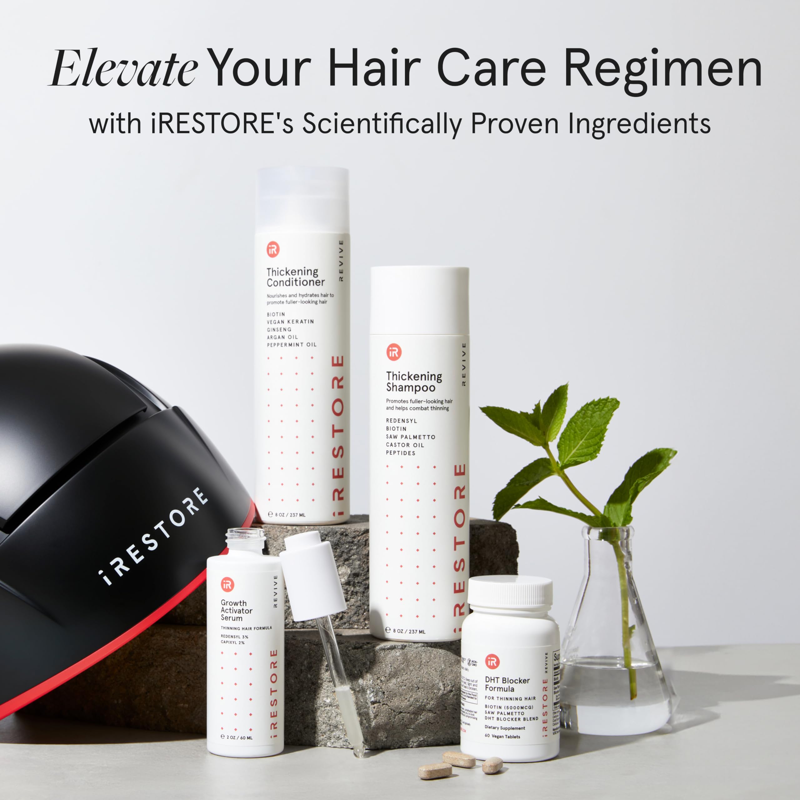 irestore routine step image suggesting daily ritual for fuller-looking hair