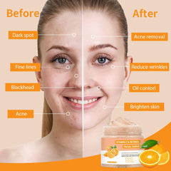 IREV Vitamin C Face Scrub bottle label close-up signaling brightening benefits