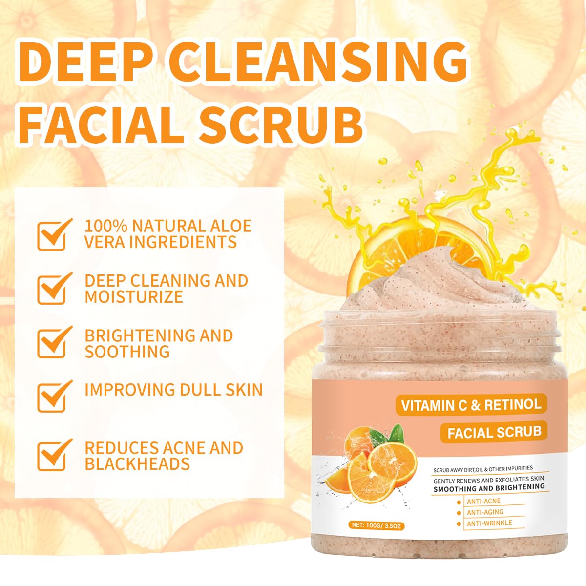 IREV Vitamin C Face Scrub foamy lather during application