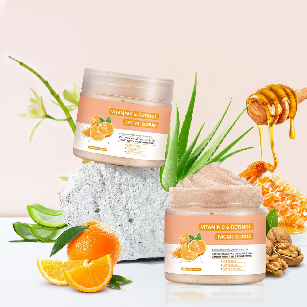 IREV Vitamin C Face Scrub packaging shot with clean branding