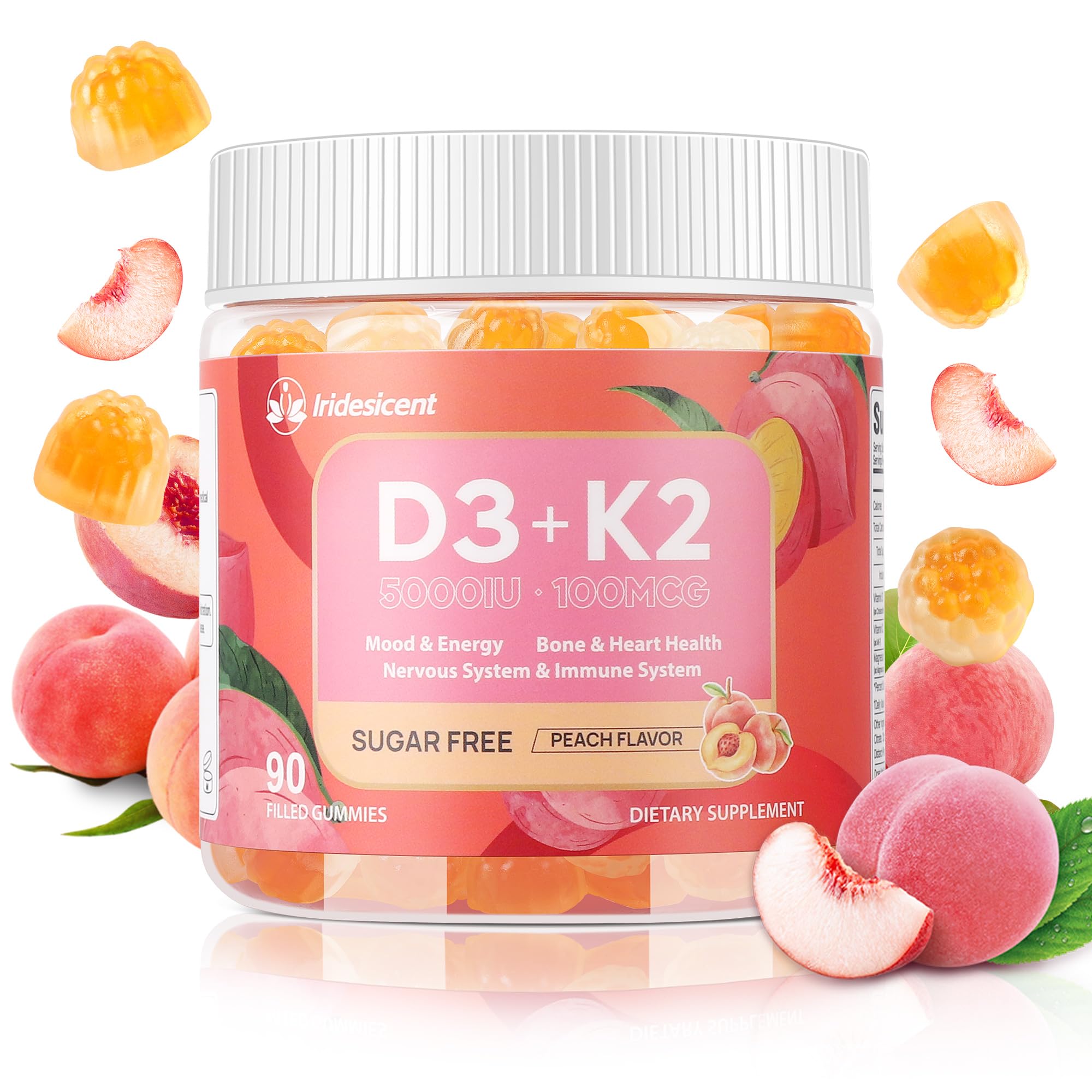 IRIDESICENT lychee flavor ingredients list close-up emphasizes natural flavoring.