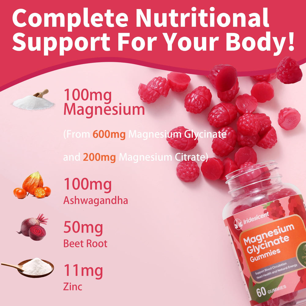 IRIDESICENT gummies blend ashwagandha for calming support in daily routines.