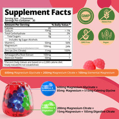 IRIDESICENT Magnesium Glycinate Gummies close-up of strawberry gummies for daily relaxation.