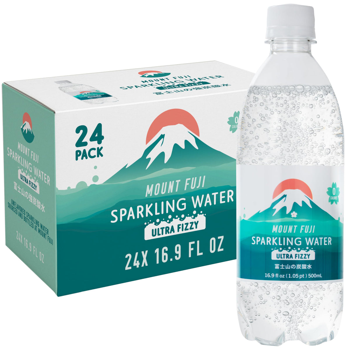IRIS USA Mount Fuji spring bottle highlighting natural minerals for a refreshing taste.