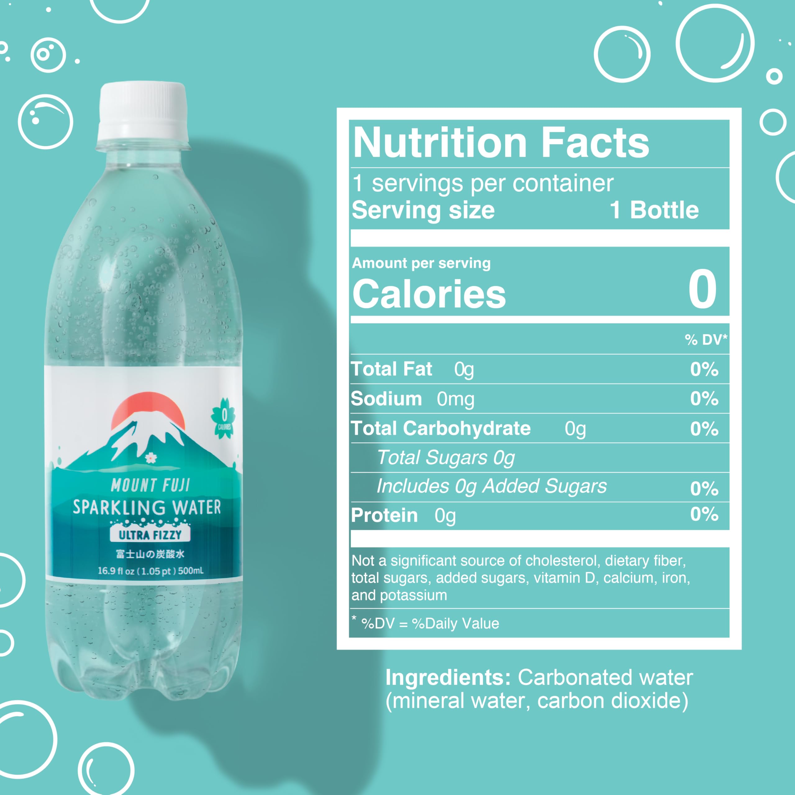 IRIS USA strong carbonation bottle closeup showing bold fizz for refreshing drinks.