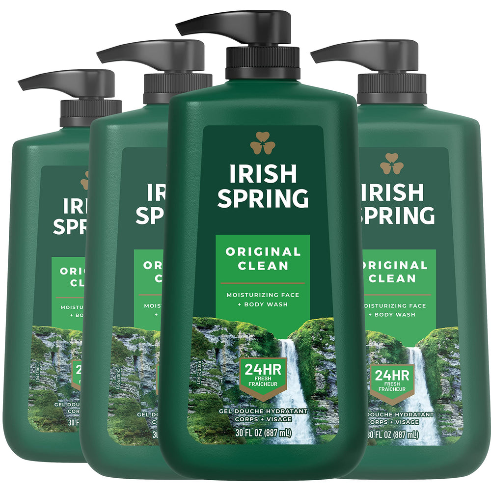 Irish Spring Original Clean bottle front with iconic scent for daily showers.
