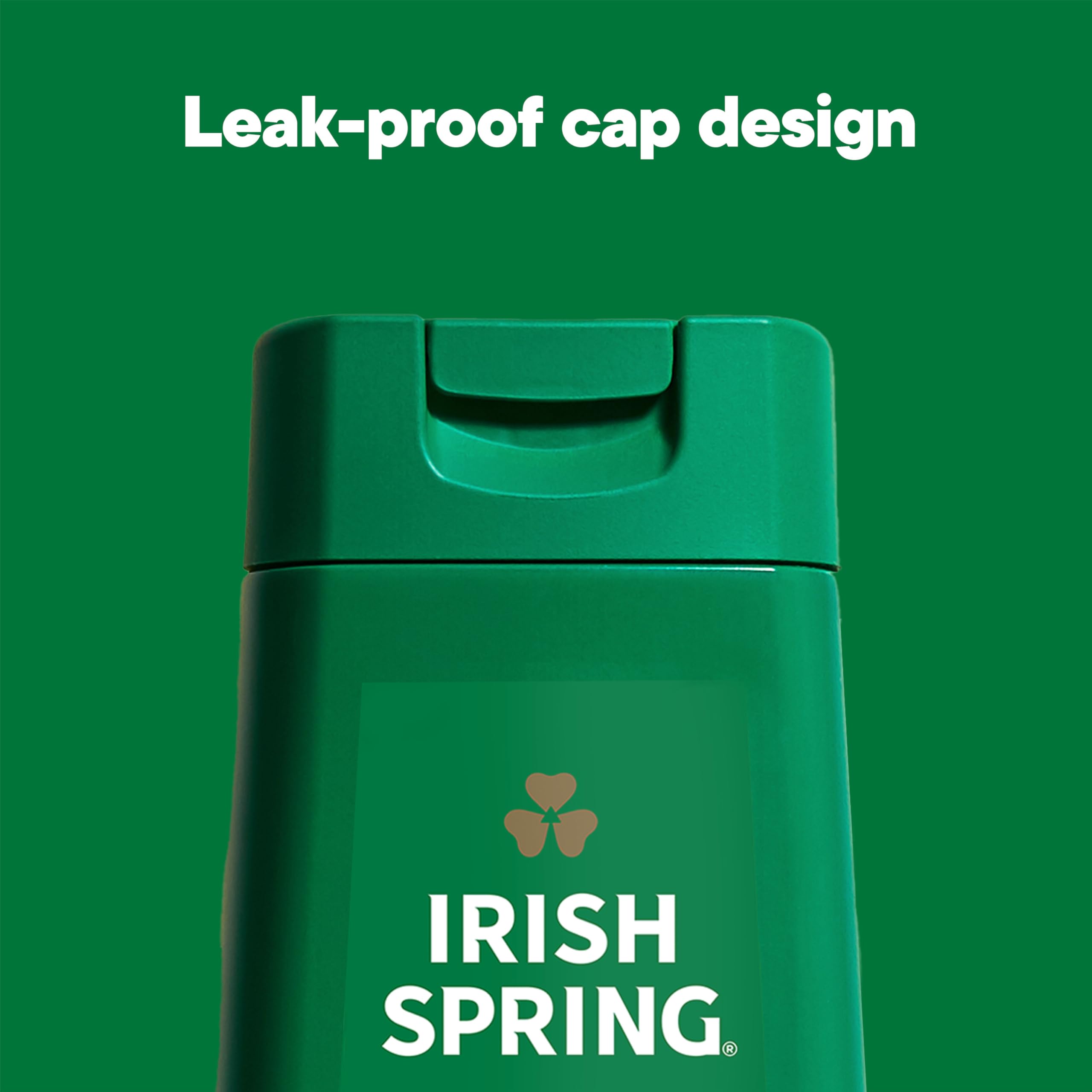 Outdoor-inspired cool fresh scent of Irish Spring Original pervades the shower.
