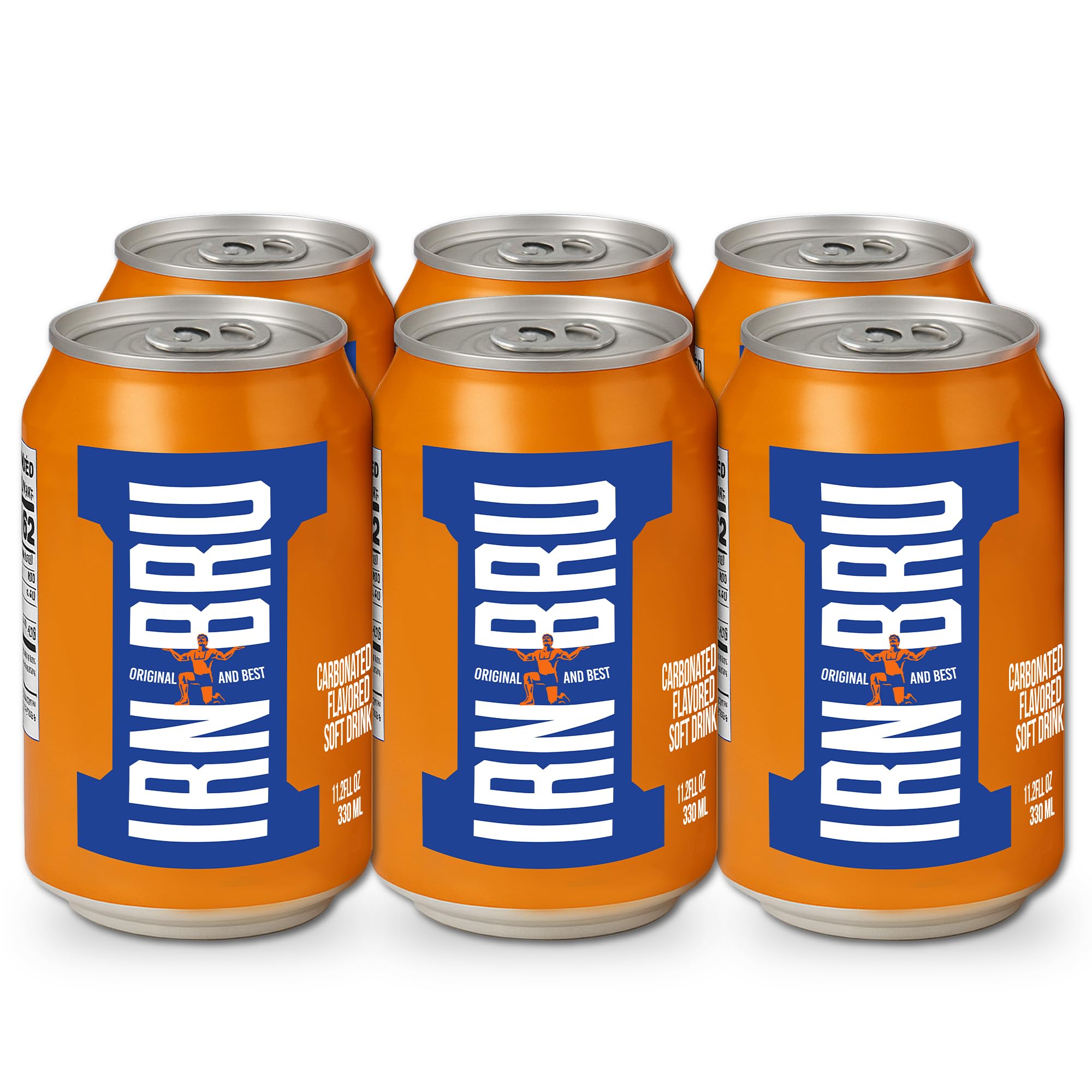 IRN-BRU Original sparkling soda can sideview, bold citrus flavor for gatherings and refreshment.