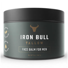 Iron Bull Tallow face cream jar with rich texture for daily hydration.