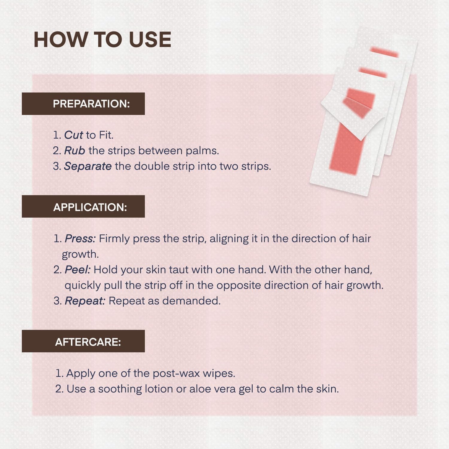 Irreshine wax strips with six wipes kit for convenient post-wax cleaning