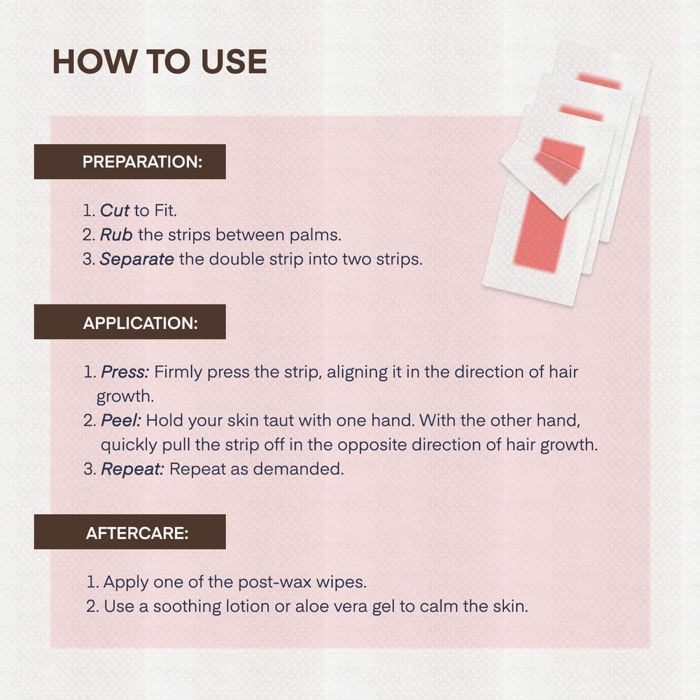 Irreshine wax strips with six wipes kit for convenient post-wax cleaning