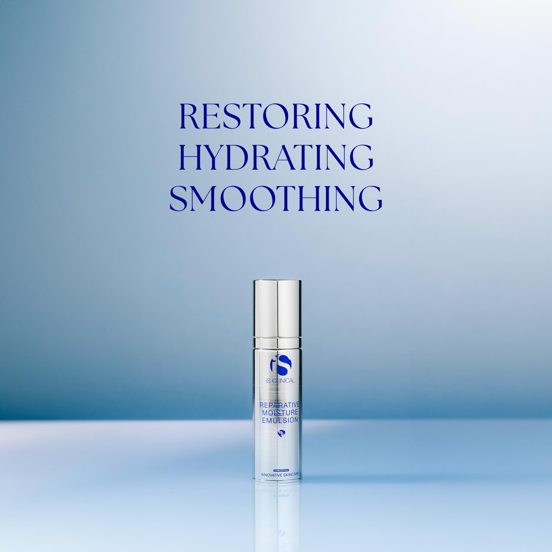 iS CLINICAL Reparative Moisture Emulsion pump-top dispensing in daily routine
