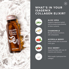 Isagenix Collagen Elixir single-serve 50ml cup ready to enjoy