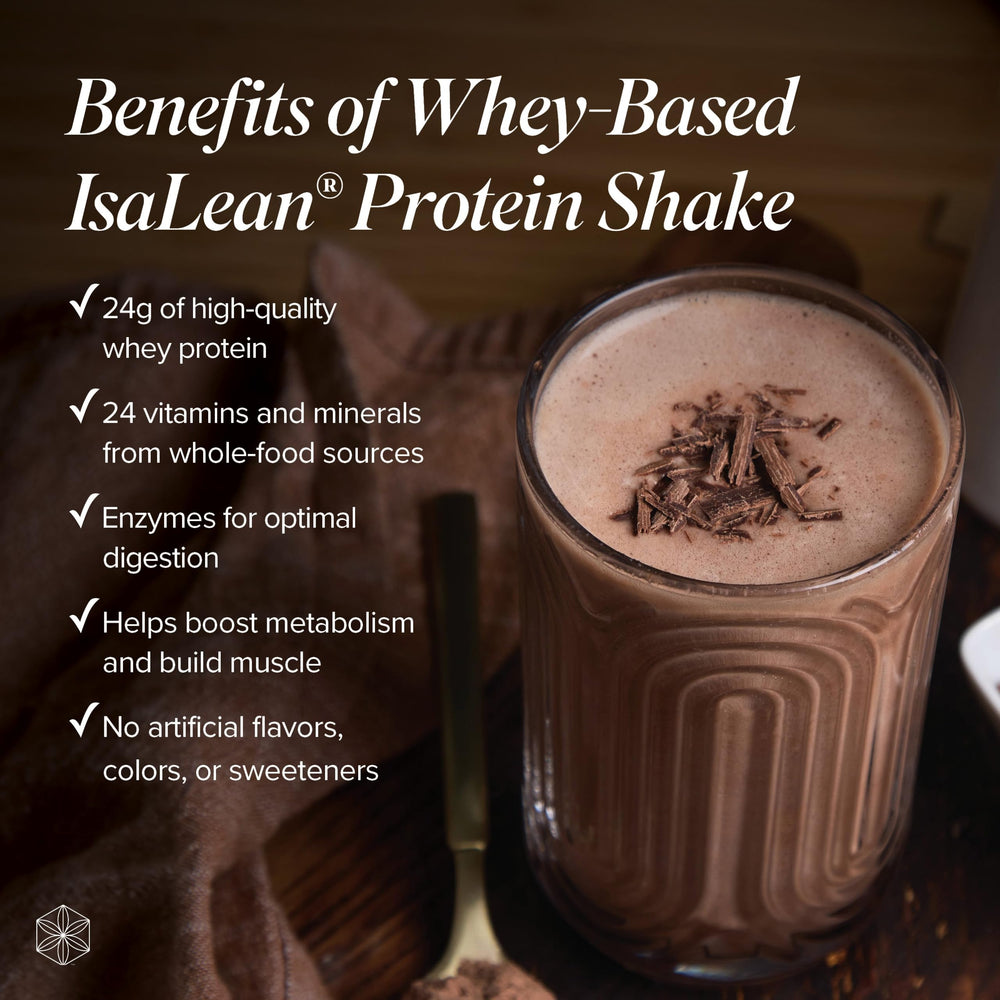 Isagenix IsaLean nutrition facts label highlighting vitamins and minerals.