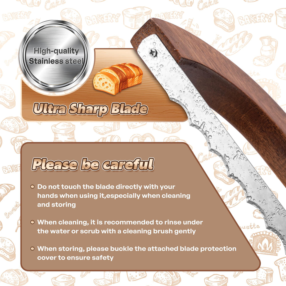 ISAIDNO bread knife with ergonomic grooves on the handle for comfortable control