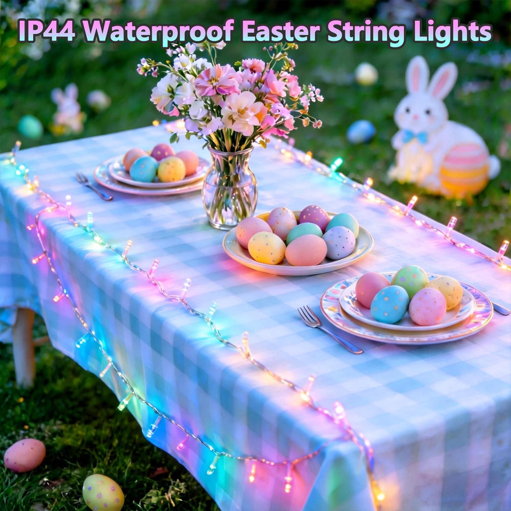 iShabao 200 LEDs glow softly on clear wire for ambient lighting.