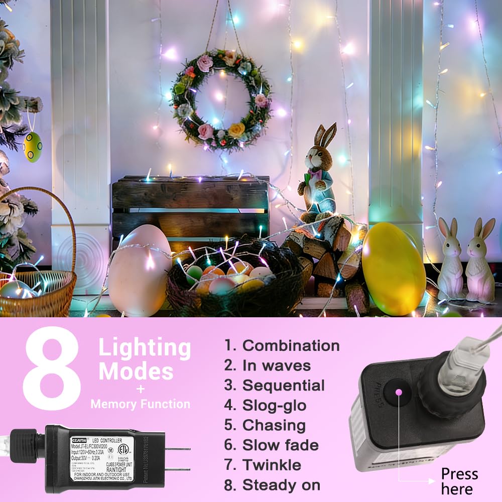 iShabao Easter lights perfect for trees, wreaths, and parties.