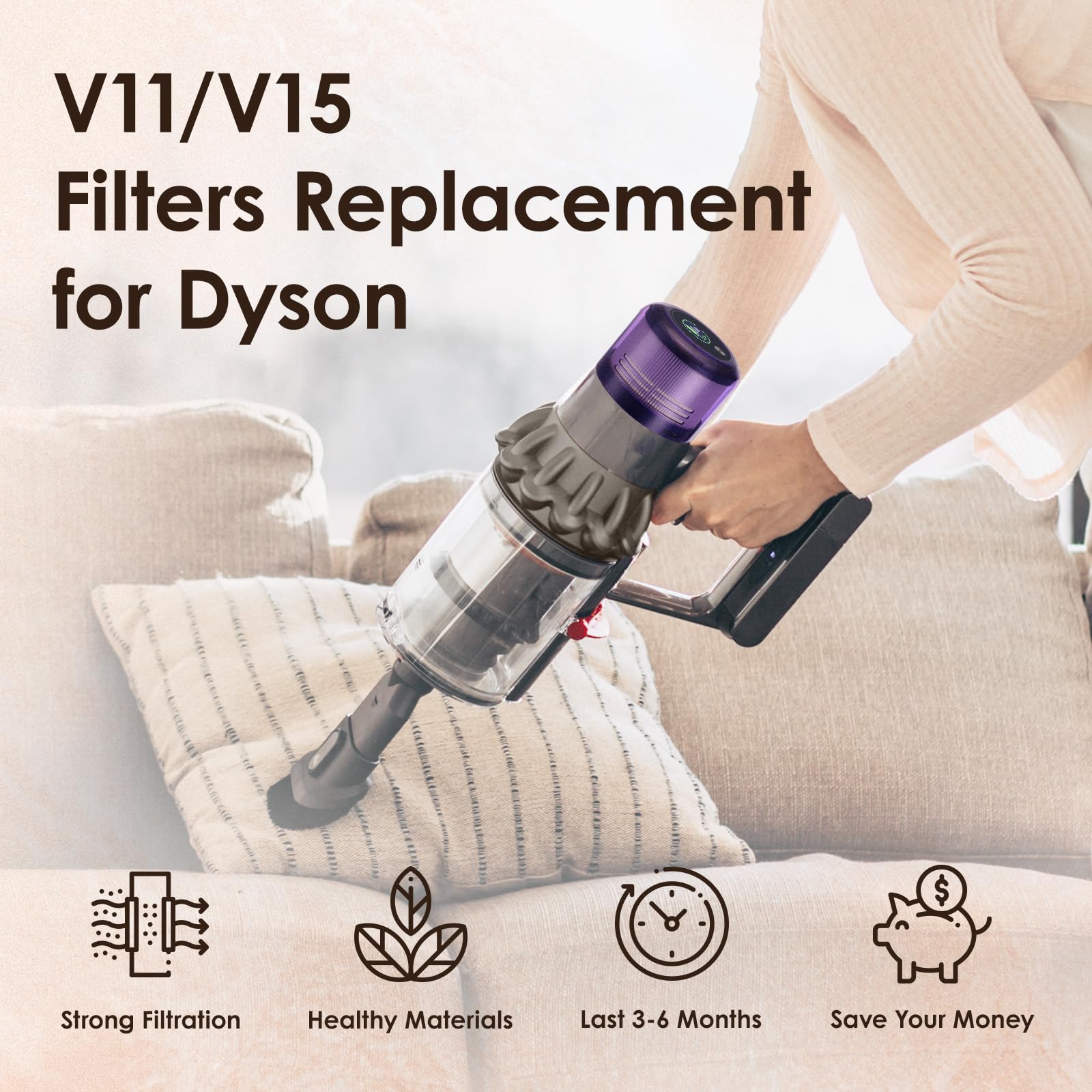Isinlive V11/V15 filter slot fit ensures secure, quick replacement.
