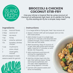 Island Fresh Coconut Oil jar closeup shows pure, single-ingredient oil for everyday use.