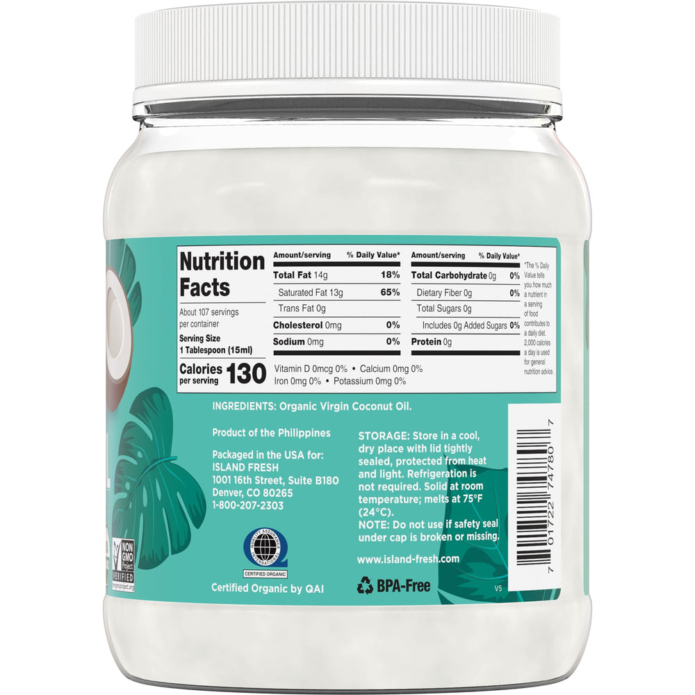 Island Fresh Coconut Oil tropical aroma evokes vacation vibes while cooking.