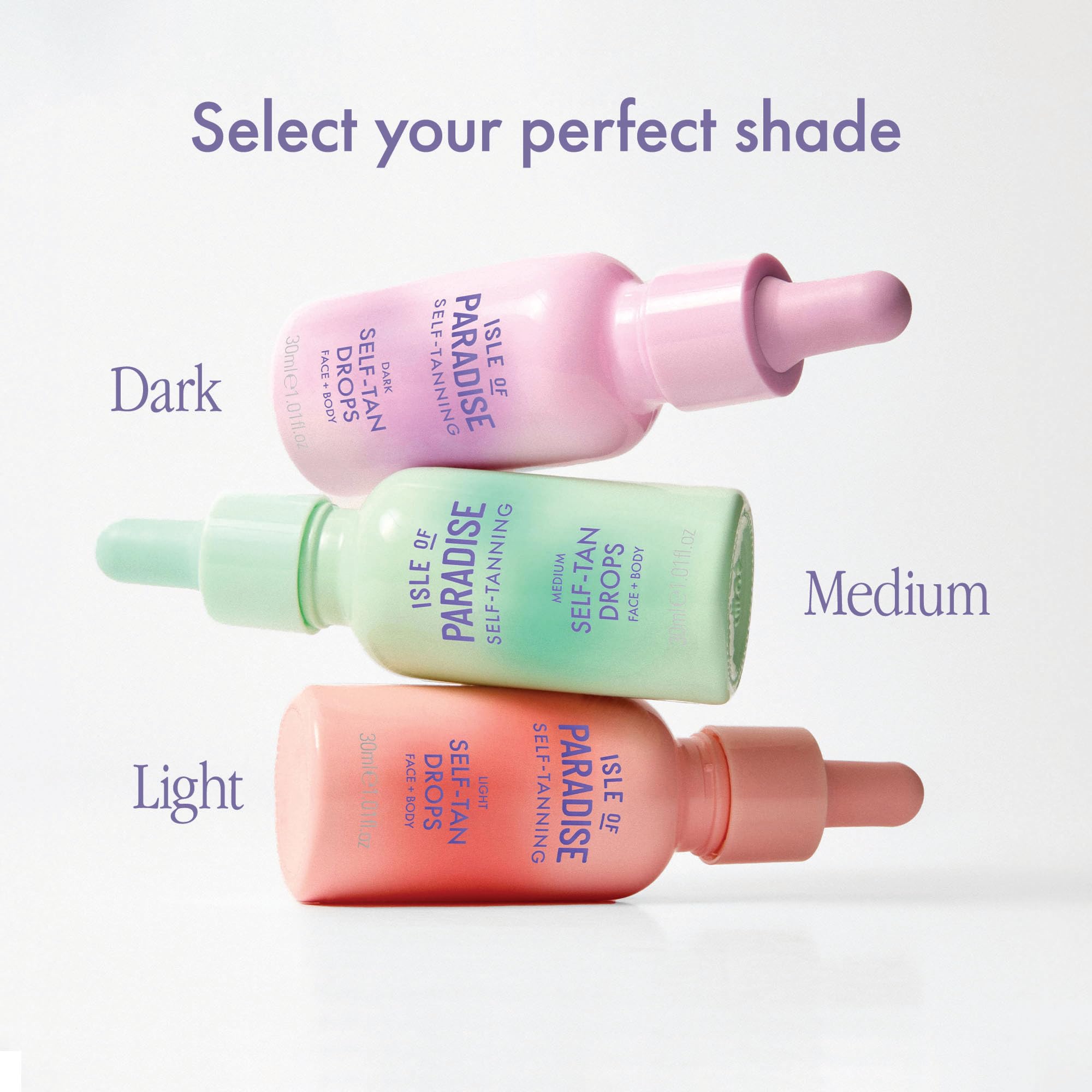 Isle of Paradise glow on face and body after application.