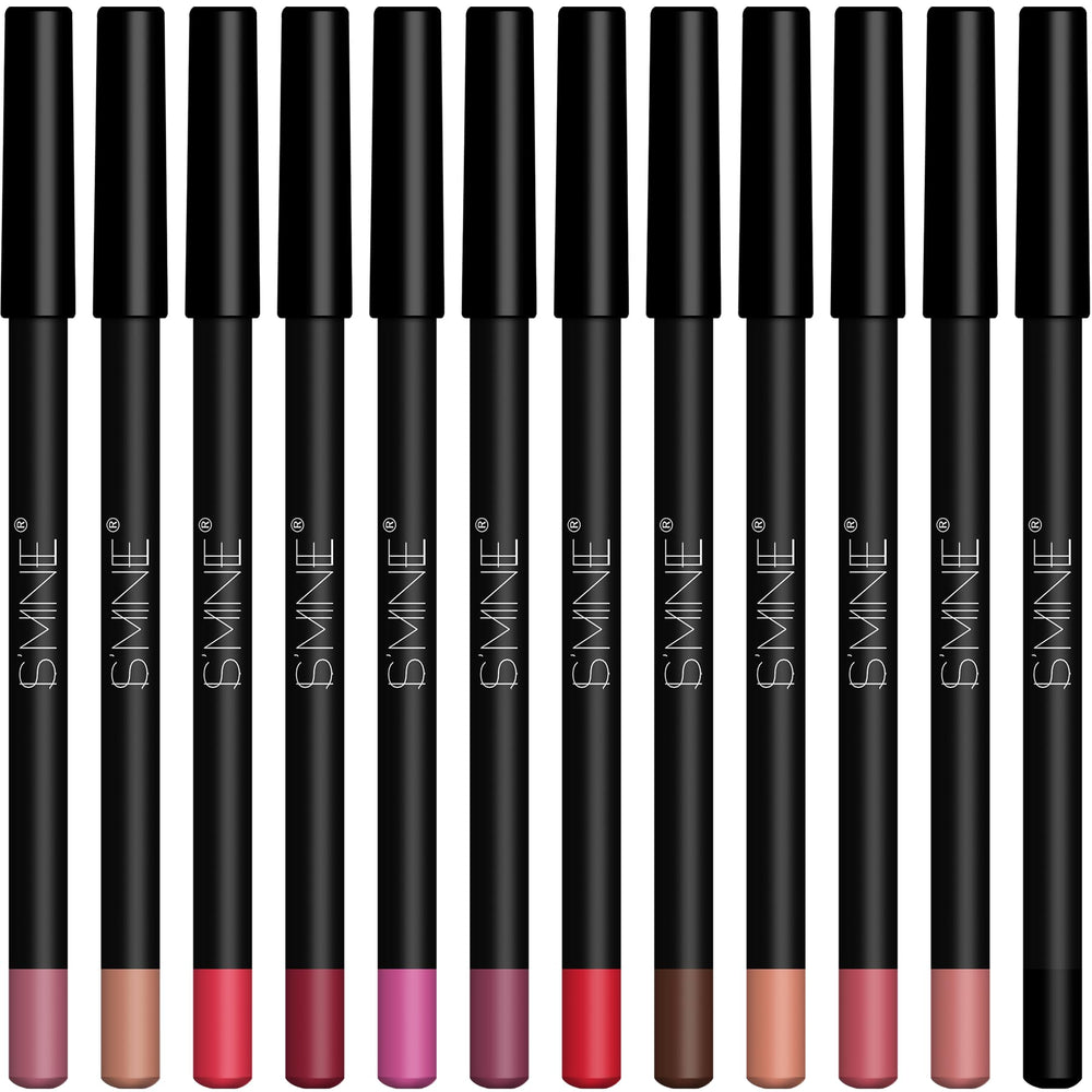 IS'MINE lip liner swatches display 12 tones for precise color matching.