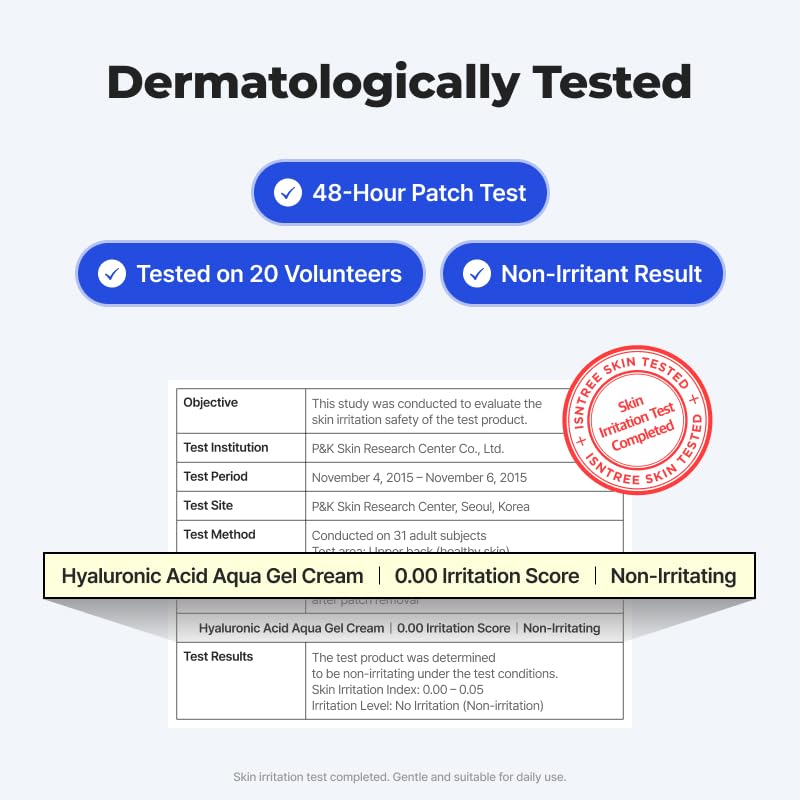 Application routine for IsNtree Aqua Gel Cream demonstrating morning use