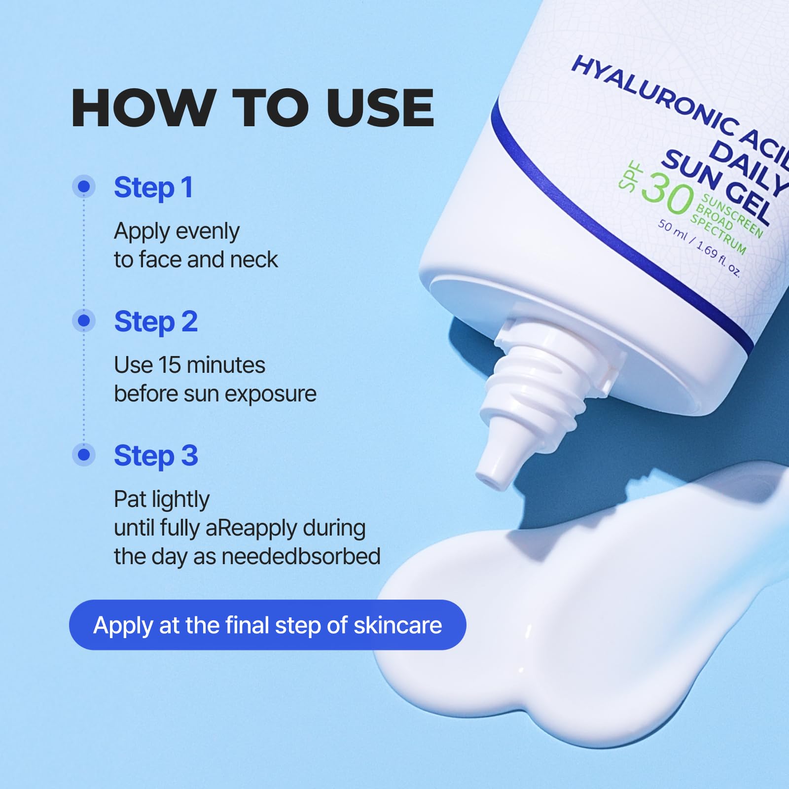 Hydrating close-up of ISNTREE Hyaluronic Acid Daily Sun Gel in use